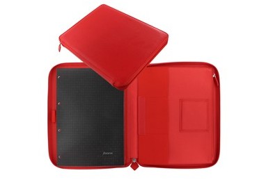 Portablocco Metropol 32x24,5x2,6cm similpelle rosso chiusura zip Filofax