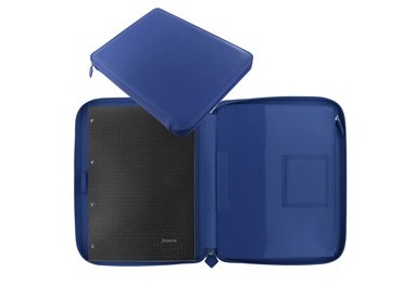 Portablocco Metropol 32x24,5x2,6cm similpelle navy chiusura zip Filofax