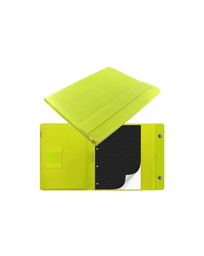 Portablocco Saffiano 32,1x25,5x3cm Verde Acido chiusura magnetica Filofax