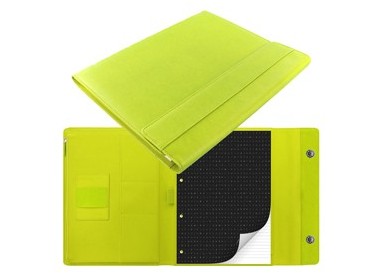 Portablocco Saffiano 32,1x25,5x3cm Verde Acido chiusura magnetica Filofax