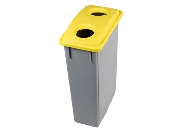 Contenitore Office 90Lt + Coperchio giallo per Bottiglie e Lattine