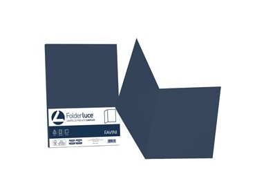 50 cartelline semplici LUCE 200gr 25x34cm blu cobalto FAVINI