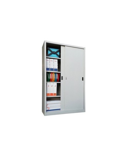 Armadio alto in metallo ad ante scorrevoli 120x45xH200cm Grigio Kub8