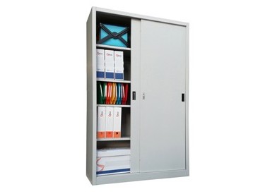 Armadio alto in metallo ad ante scorrevoli 120x45xH200cm Grigio Kub8