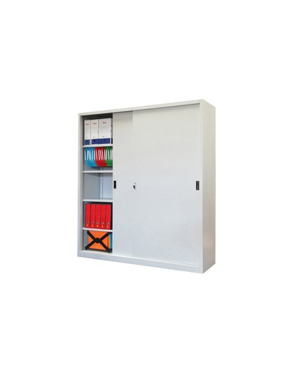 Armadio alto in metallo ad ante scorrevoli 180x45xH200cm Grigio Kub8