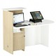 Postazione Reception Concept DX L143 x P83 x H117cm bianco/rovere