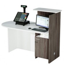 Postazione Reception Concept SX L143 x P83 x H117cm bianco/frass.tosc.
