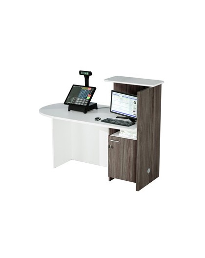 Postazione Reception Concept SX L143 x P83 x H117cm bianco/frass.tosc.