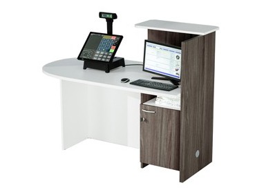 Postazione Reception Concept SX L143 x P83 x H117cm bianco/frass.tosc.