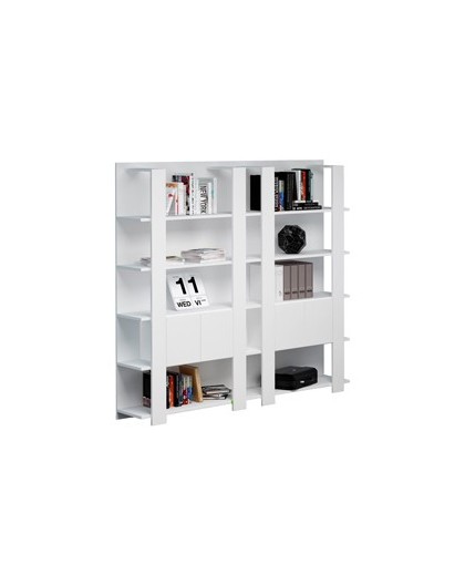 Libreria alta a 5 ripiani 100X38,6cm H198cm BIANCO - Concept