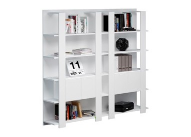 Libreria alta a 5 ripiani 100X38,6cm H198cm BIANCO - Concept