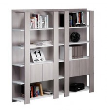 Libreria alta a 5 ripiani 100X38,6cm H198cm BIANCO/FRASS.TOSCANO - Concept