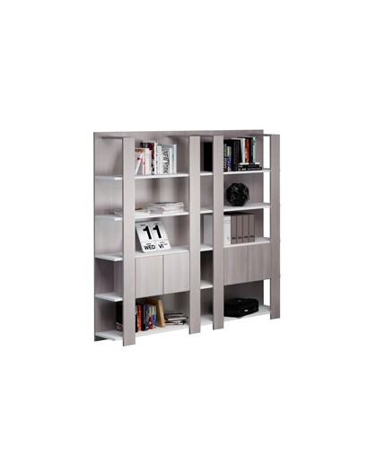 Libreria alta a 5 ripiani 100X38,6cm H198cm BIANCO/FRASS.TOSCANO - Concept