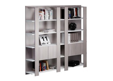 Libreria alta a 5 ripiani 100X38,6cm H198cm BIANCO/FRASS.TOSCANO - Concept