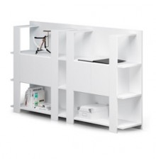 Libreria bassa a 3 ripiani 100X38,6cm H124cm BIANCO - Concept