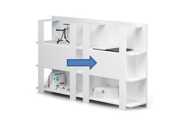 Coppia antine + paretine per libreria Concept BIANCO