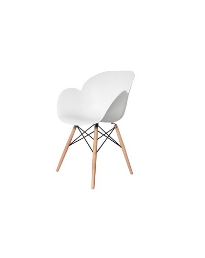 Sedia Kiwood Bianco/Legno Paperflow