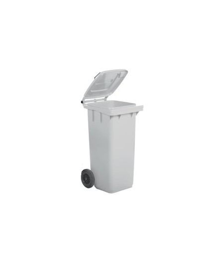 Bidone carrellato 120Lt bianco per raccolta differenziata