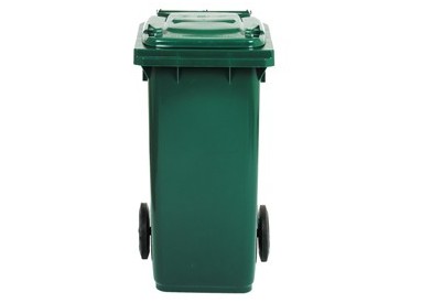 Bidone carrellato 120Lt verde scuro per raccolta differenziata