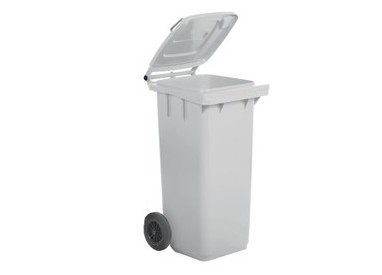 Bidone carrellato 240Lt bianco per raccolta differenziata