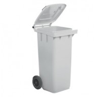 Bidone carrellato 240Lt bianco per raccolta differenziata