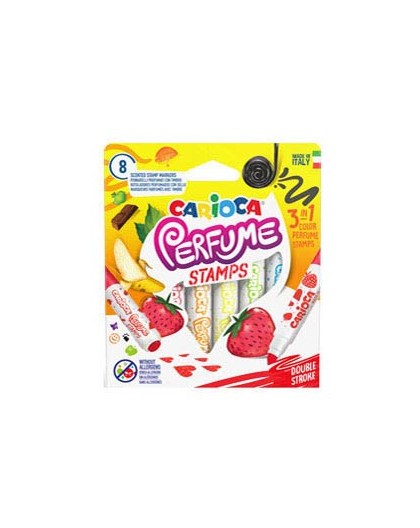 Astuccio 8 pennarelli Perfume doppia punta maxi e stamp colori assortiti CARIOCA