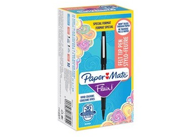 Value pack 30+6 pennarello Flair nylon nero punta 1.1mm Papermate