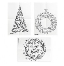 Set 3 stencil su foglio A2 a tema "NATALE" Securit