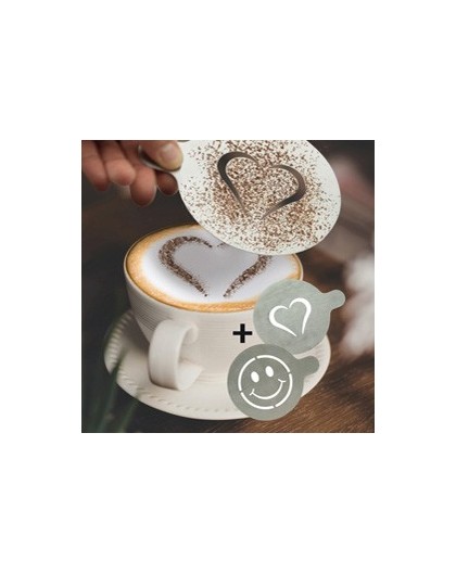 Set 2 stencil per caffE' "CUORE + SMILE" Securit