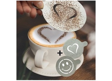 Set 2 stencil per caffE' "CUORE + SMILE" Securit