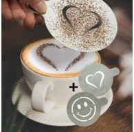 Set 2 stencil per caffE' "CUORE + SMILE" Securit