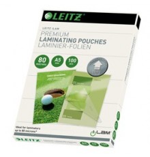 Scatola 100 pouches UDT A5 154 x 216mm 80my Leitz