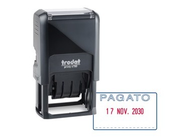 Timbro Printy 4750/2 4.0 41x24mm DATARIO+PAGATO autoinch. TRODAT