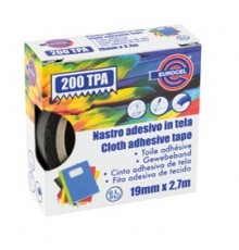 Nastro adesivo telato TPA nero 200 19mmx2,7mt Eurocel