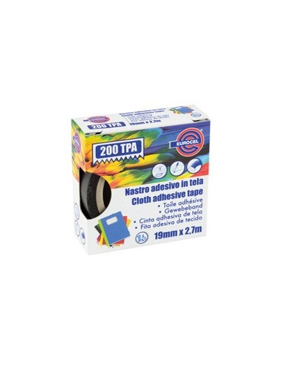 Nastro adesivo telato TPA nero 200 19mmx2,7mt Eurocel