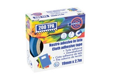 Nastro adesivo telato TPA blu 200 19mmx2,7mt Eurocel