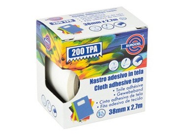 Nastro adesivo telato TPA bianco 200 38mmx2,7mt Eurocel