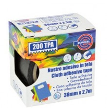 Nastro adesivo telato TPA nero 200 38mmx2,7mt Eurocel