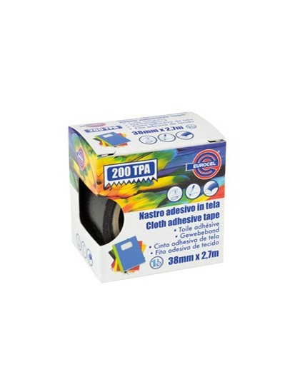 Nastro adesivo telato TPA nero 200 38mmx2,7mt Eurocel