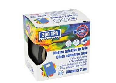 Nastro adesivo telato TPA nero 200 38mmx2,7mt Eurocel