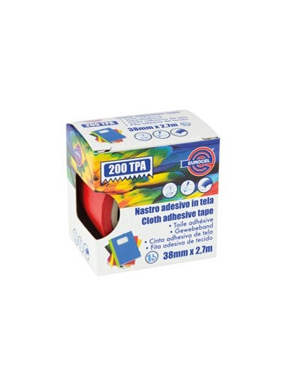 Nastro adesivo telato TPA rosso 200 38mmx2,7mt Eurocel