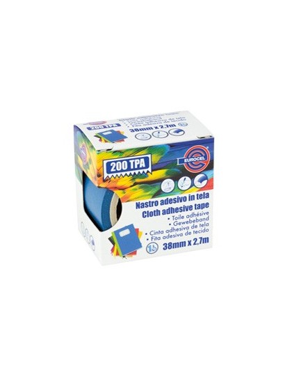 Nastro adesivo telato TPA blu 200 38mmx2,7mt Eurocel