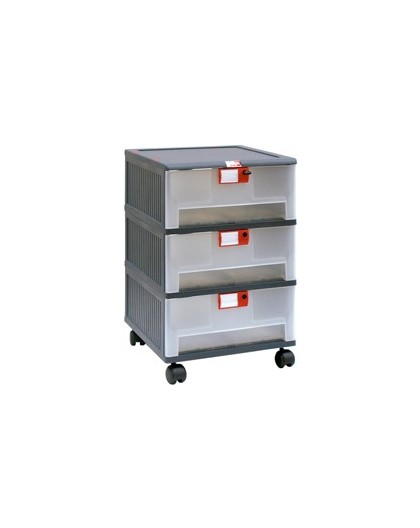 Cassettiera in PP 3 cassetti su ruote Mopla 203R