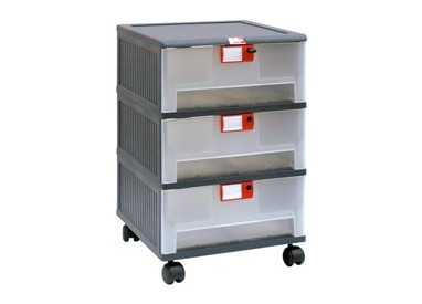 Cassettiera in PP 3 cassetti su ruote Mopla 203R
