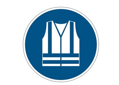 Pittogramma adesivo da terra "DPI Gilet" Ø 43cm 1735 Durable