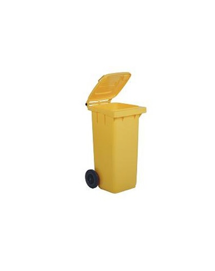 Bidone carrellato 120Lt giallo per raccolta differenziata