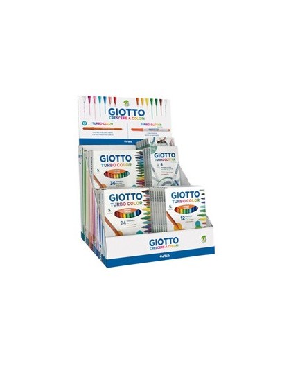 Expo astucci pennarelli Turbo color + Turbo Glitter Pastel - Giotto