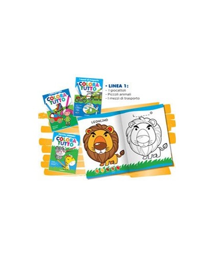 Album da colorare 24 facciate tema animali e mezzi di trasporto Blasetti