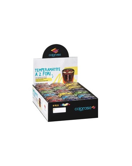 Display 18 temperamatite a 2 fori colori assortiti RiPlast