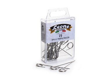Scatola 25 spilli portaprezzi inox - APSIPP Leone